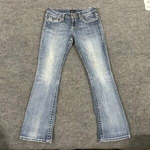 Miss Vigoss Jeans Womens Size 10 Blue Bootcut Embellished Stretch Y2K P7687A